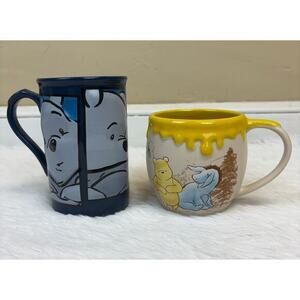 Set of 2 Disney Winnie The Pooh Mugs 3D Panels Honey Tigger Eeyore Piglet